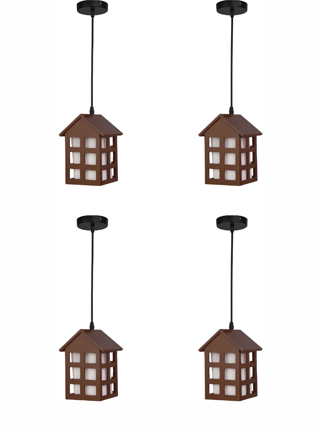 

1ST TIME Brown & White 4 Pieces Textured Traditional Ceiling Lamps