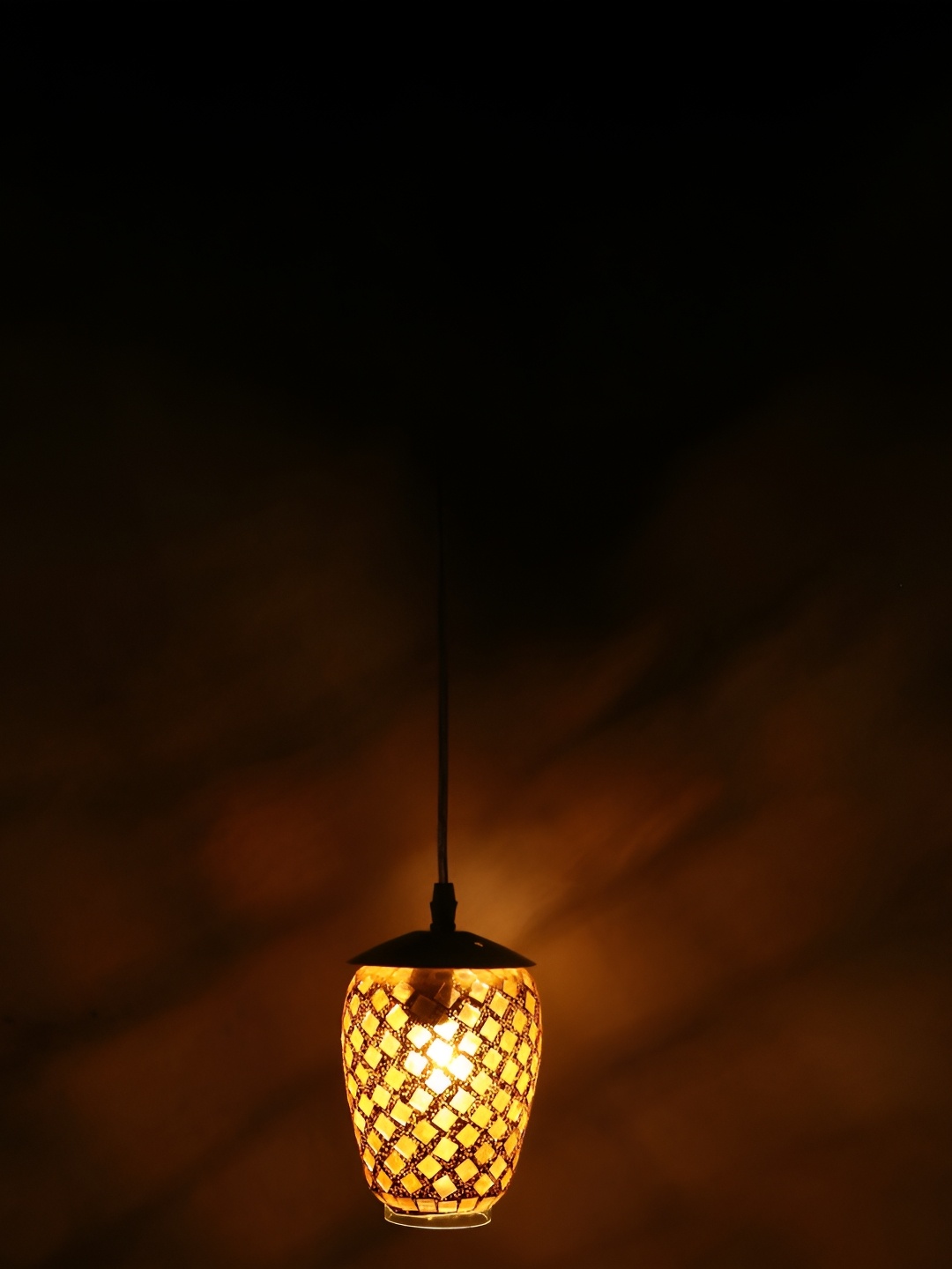 

1ST TIME Yellow Textured Glass Traditional Ceiling Lamp