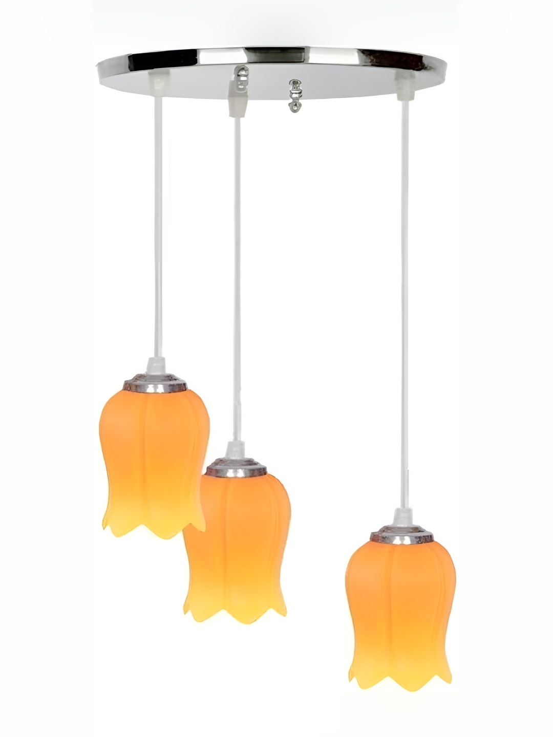 

1ST TIME Orange & Silver-Toned Glass Traditional Ceiling Lamp