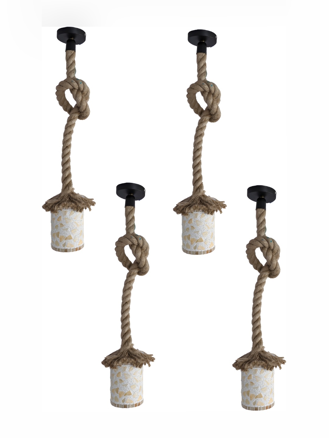 

1ST TIME White 4 Pieces Textured Glass Contemporary Ceiling Lamp