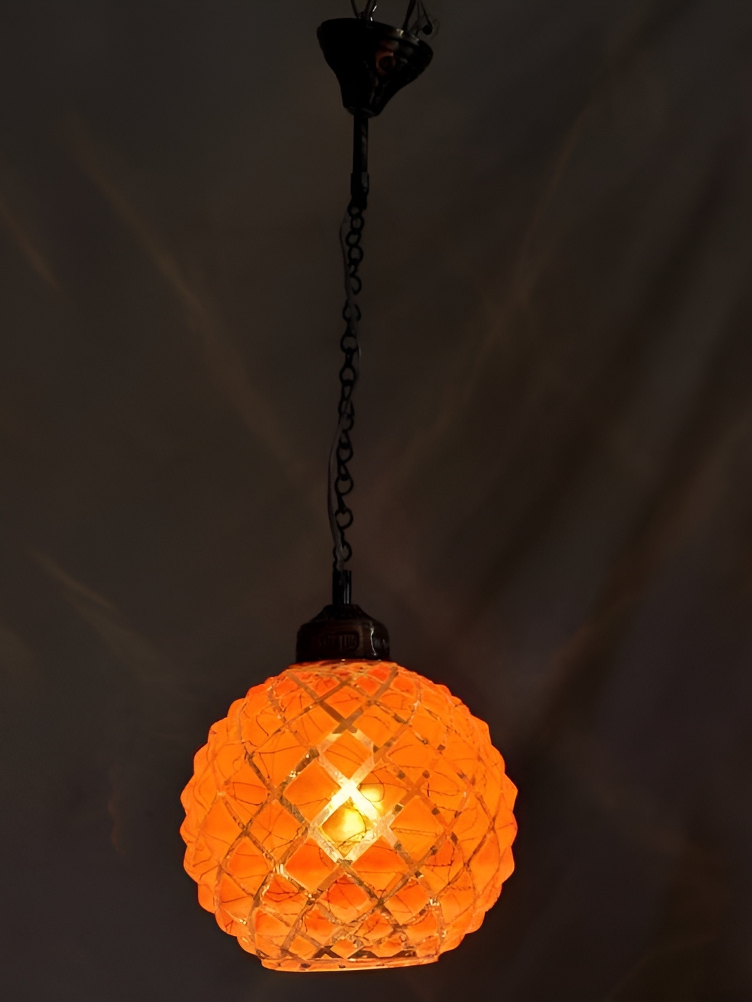 

1ST TIME Orange Textured Glass Contemporary Ceiling Lamp