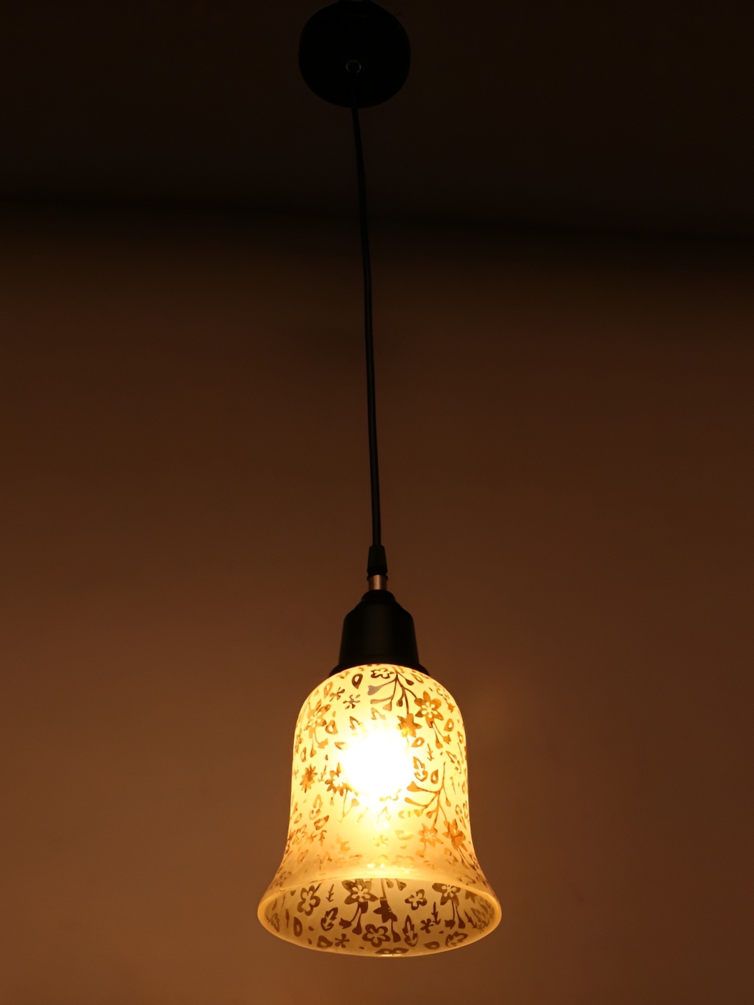 

1ST TIME Gold-Toned Printed Glass Contemporary Ceiling Lamp