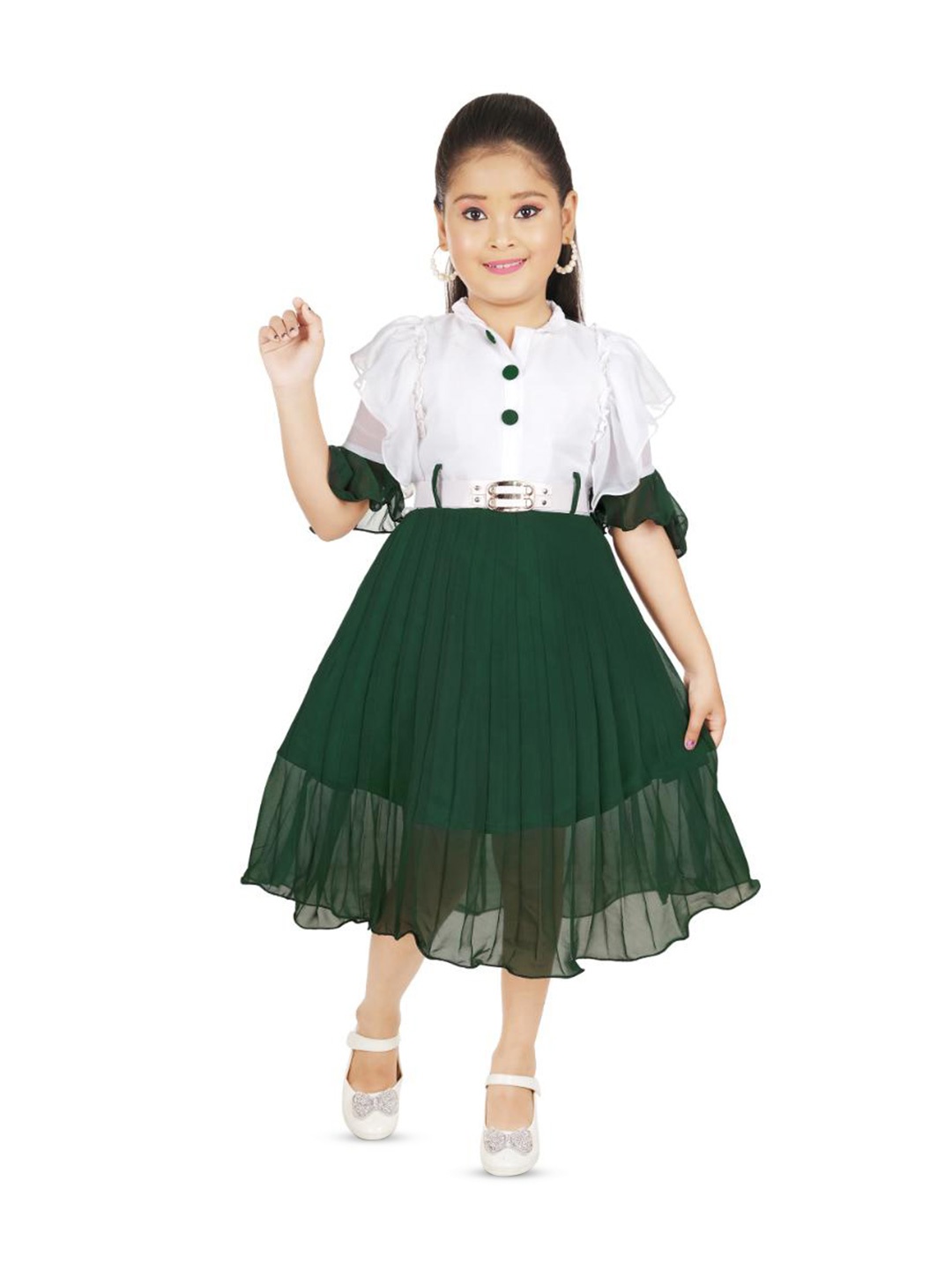 

BAESD Girls Chiffon Fit & Flare Midi Dress, Green