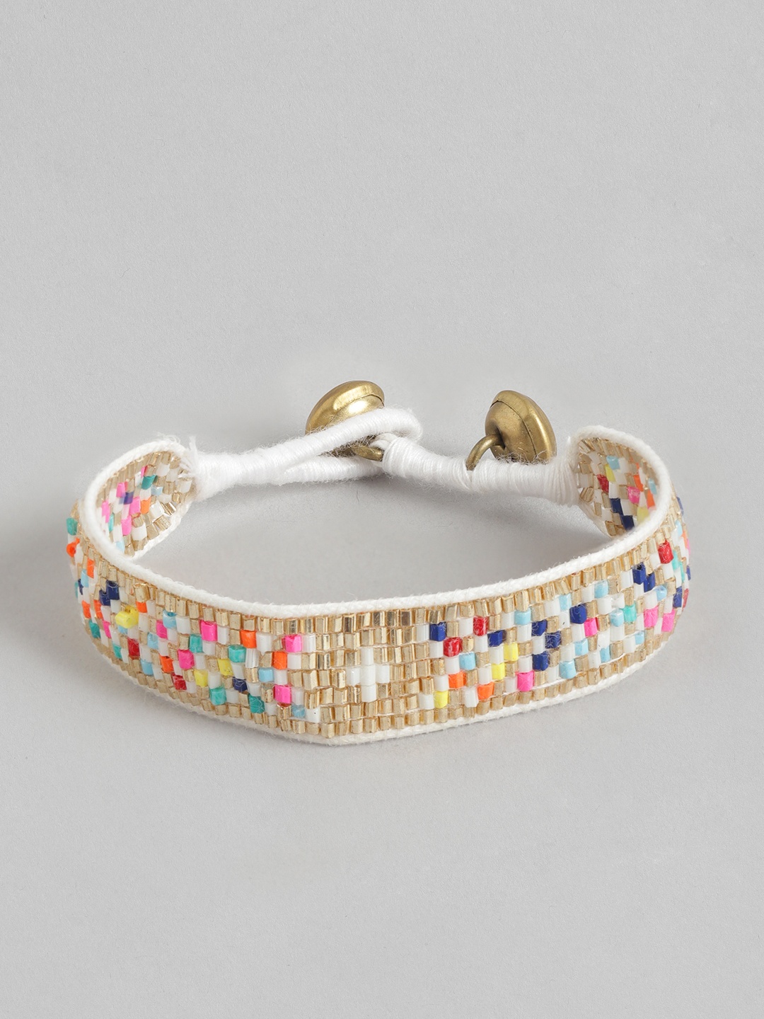 

RICHEERA Women Artificial Beads Wraparound Bracelet, White