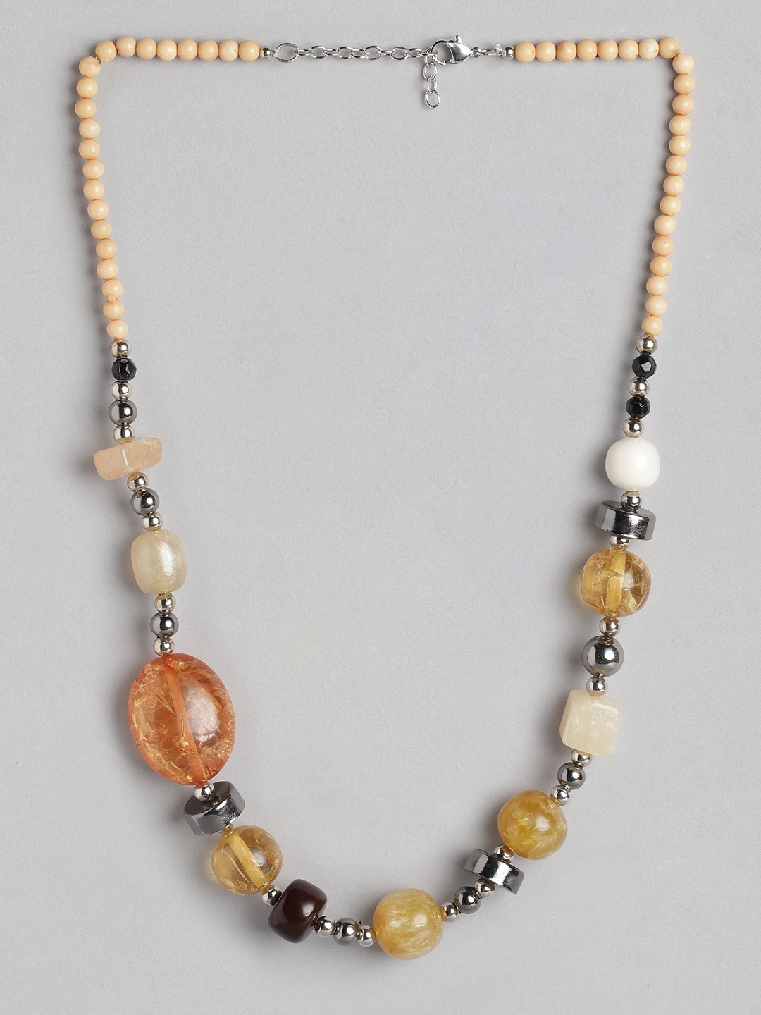 

RICHEERA Silver-Plated Artificial Beads Necklace, Multi