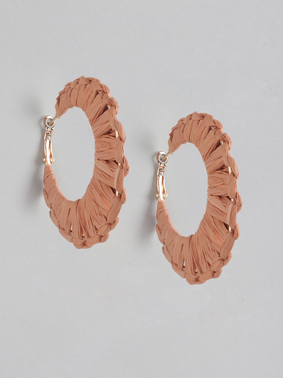 

RICHEERA Rose-Gold Plated Circular Hoop Earrings, Rust