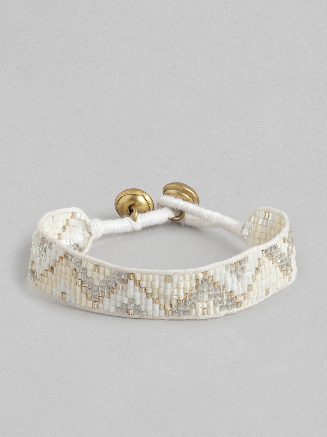 

RICHEERA Women Artificial Beads Wraparound Bracelet, White