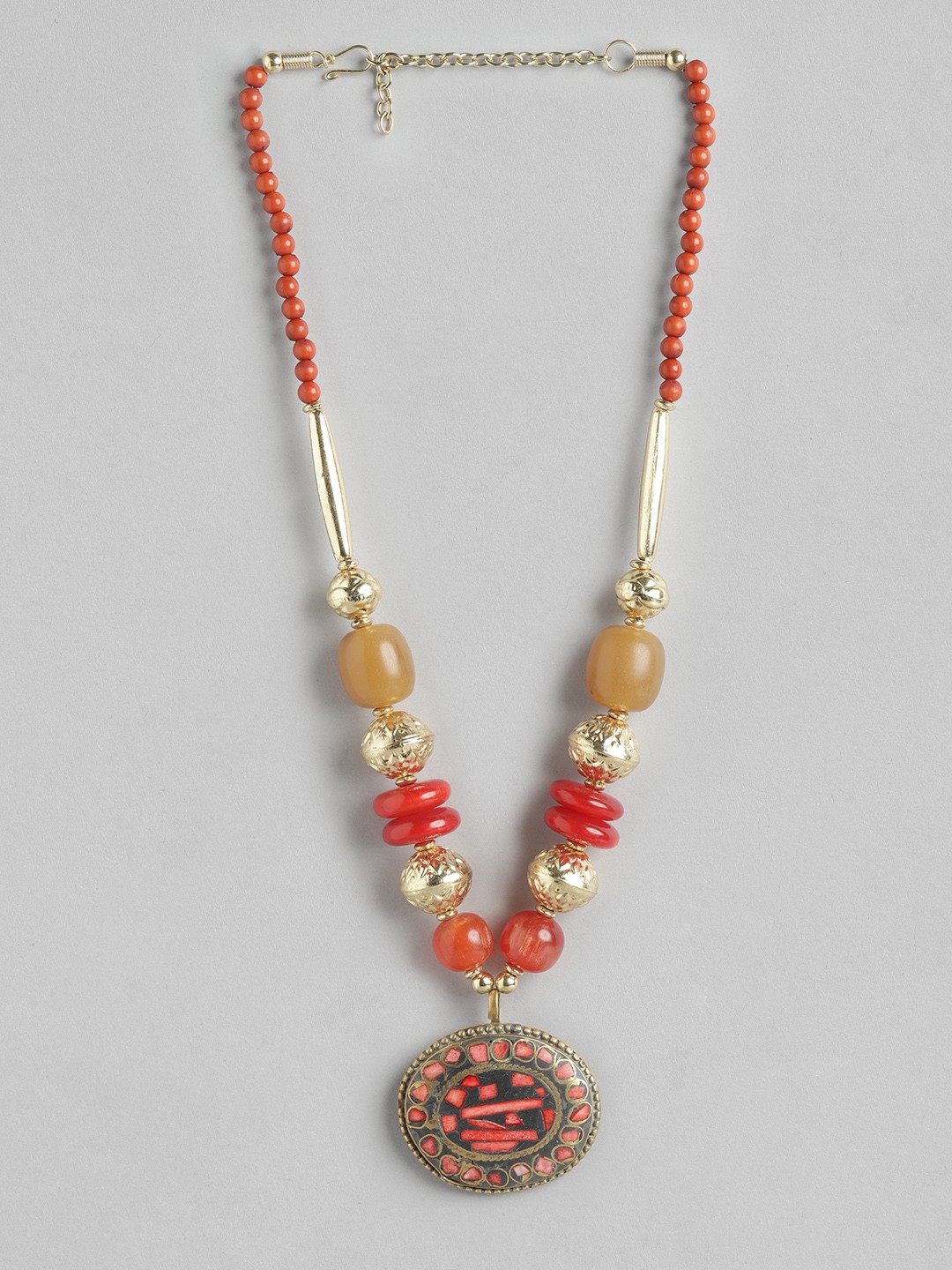 

RICHEERA Gold-Plated Artificial Beads Necklace, Multi