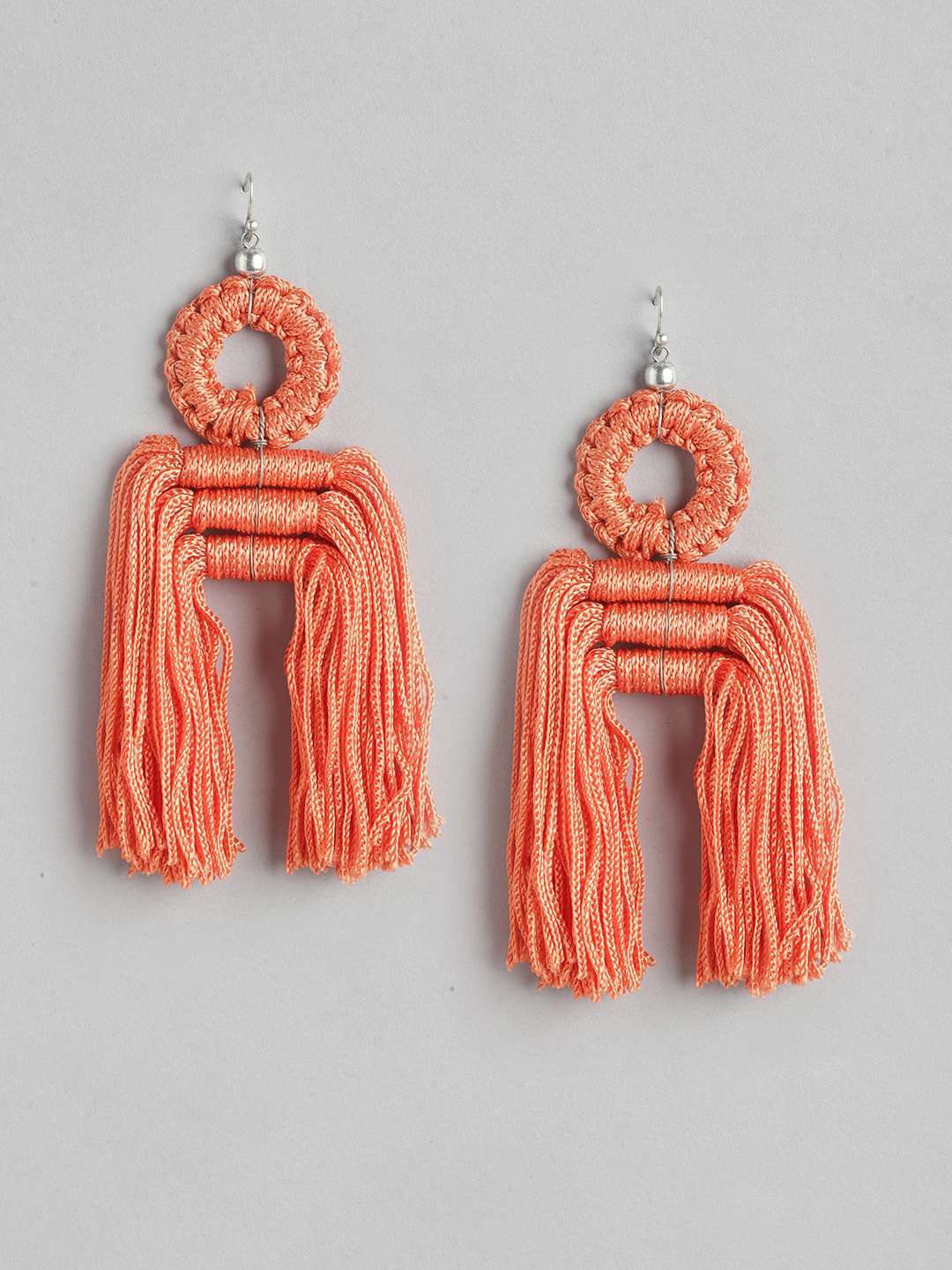 

RICHEERA Silver-Plated Quirky Drop Earrings, Orange