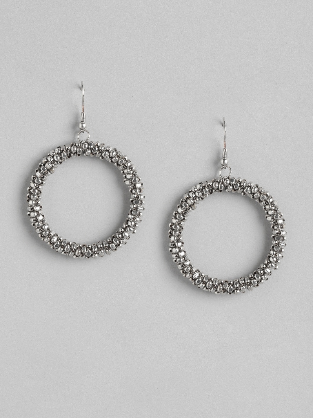 

RICHEERA Circular Artificial Beads Drop Earrings, Silver