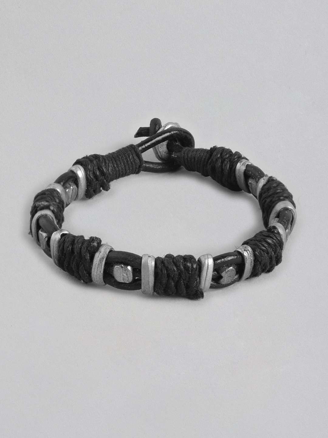 

RICHEERA Women Silver-Plated Bracelet, Black