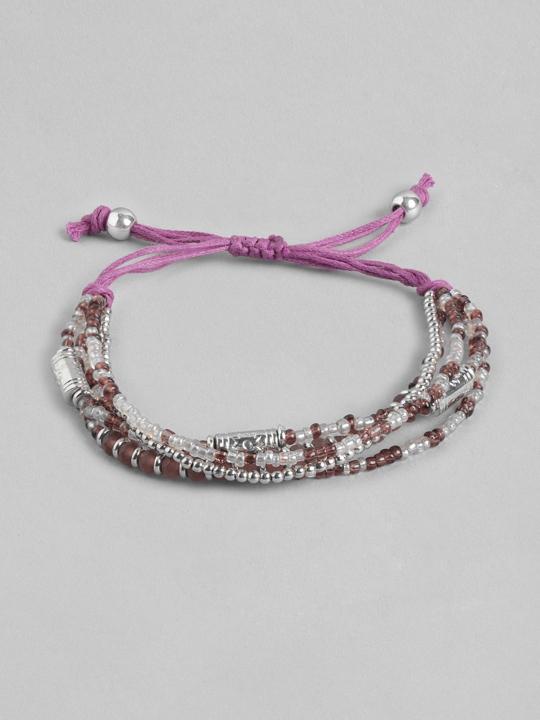 

RICHEERA Women Brass Silver-Plated Bracelet, Purple