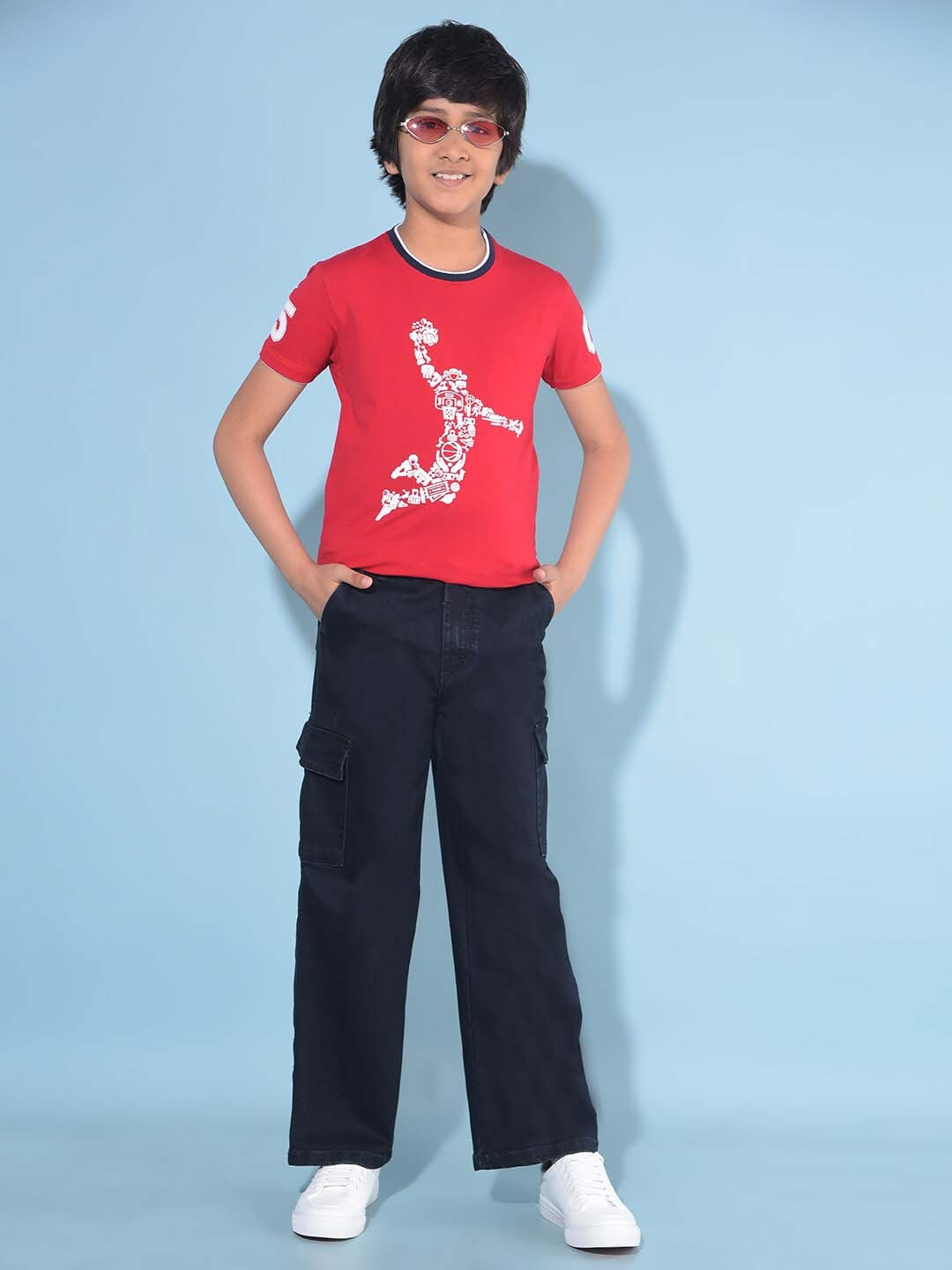

Crimsoune Club Boys Graphic Printed Slim Fit T-shirt, Red