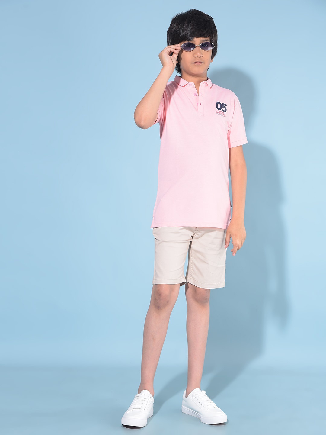 

Crimsoune Club Boys Polo Collar Slim Fit T-shirt, Pink