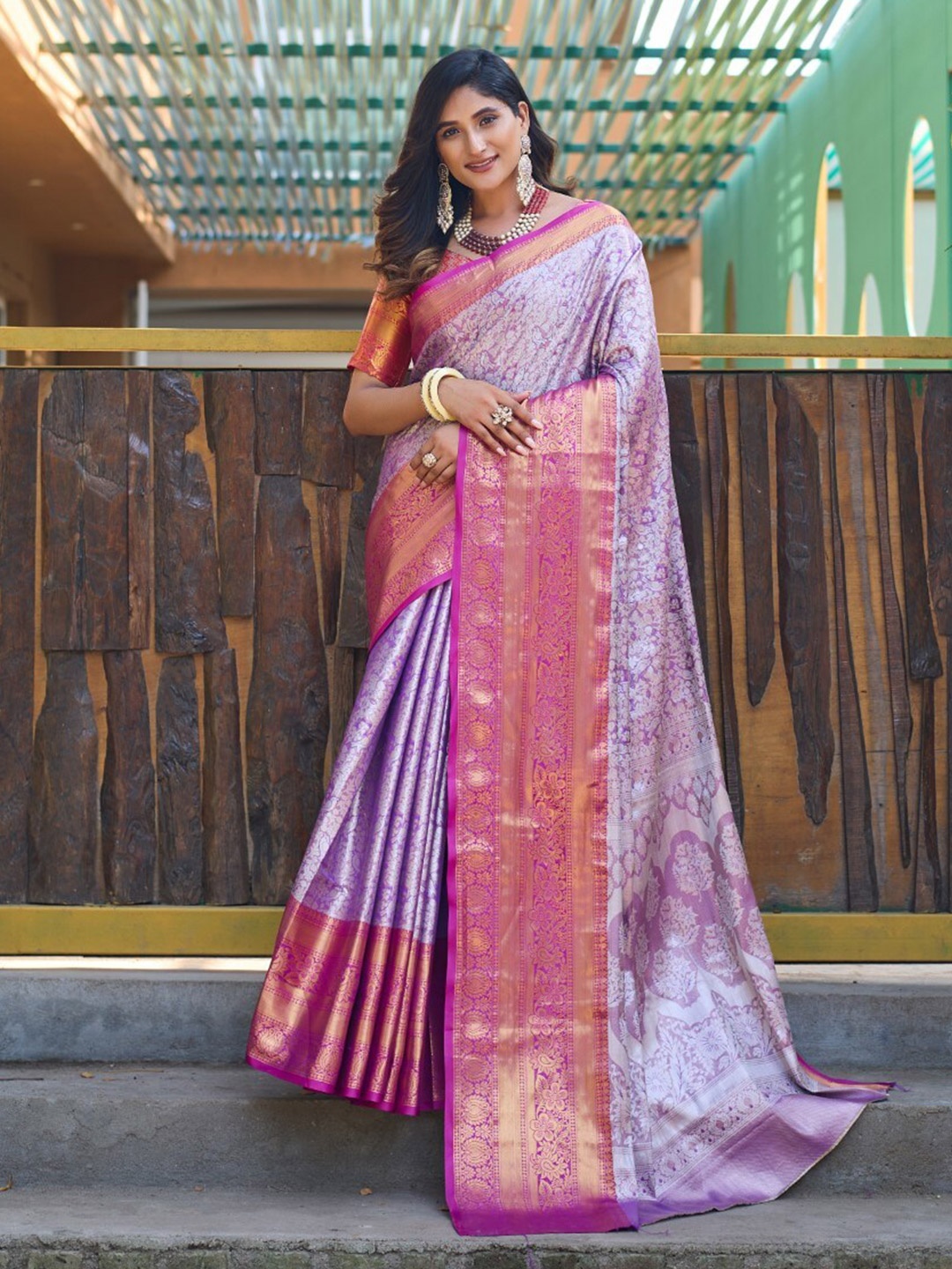 

LeeliPeeri Designer Ethnic Motifs Zari Banarasi Saree, Purple