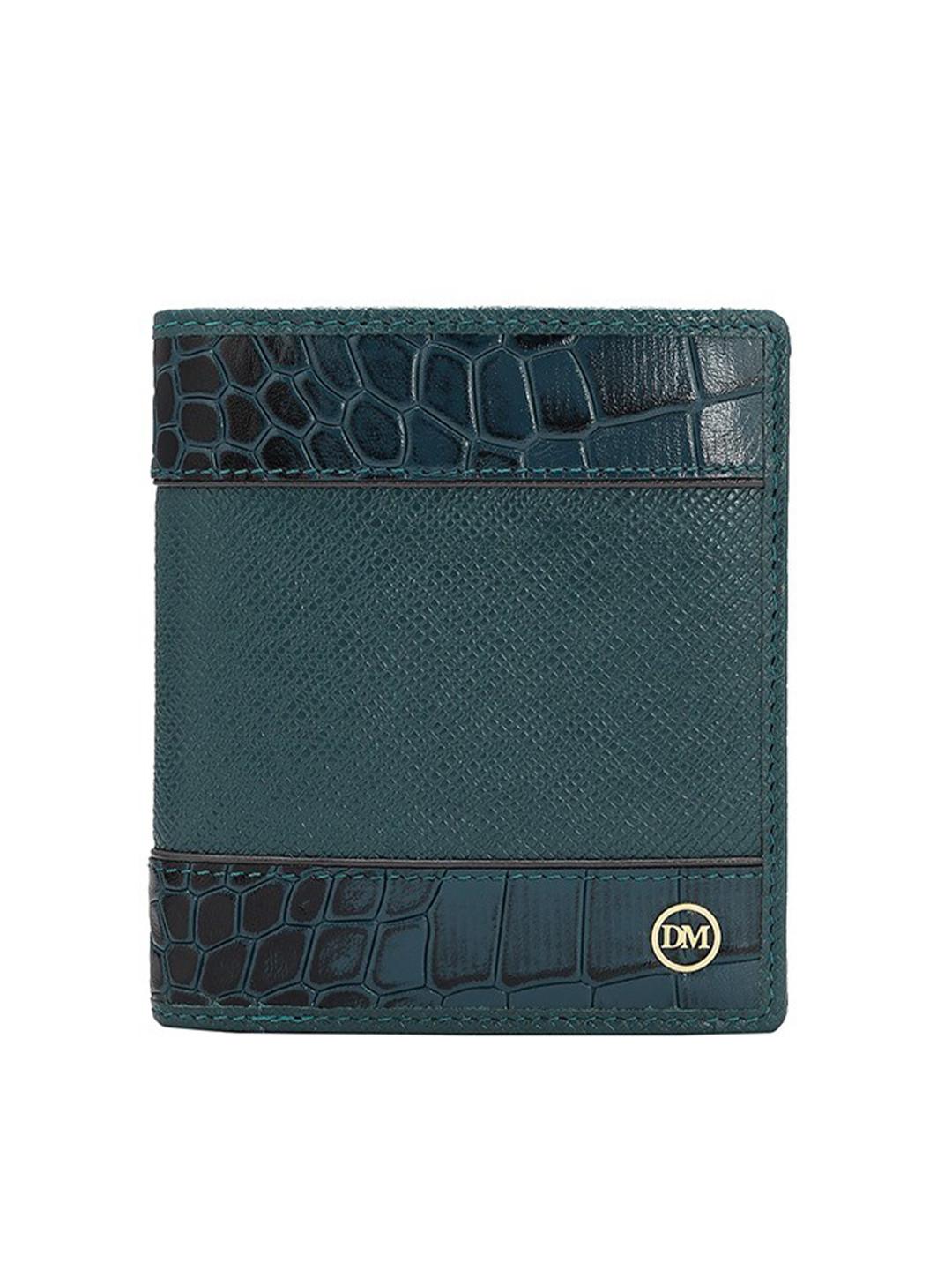 

Da Milano Men Textured Leather Two Fold Wallet, Blue