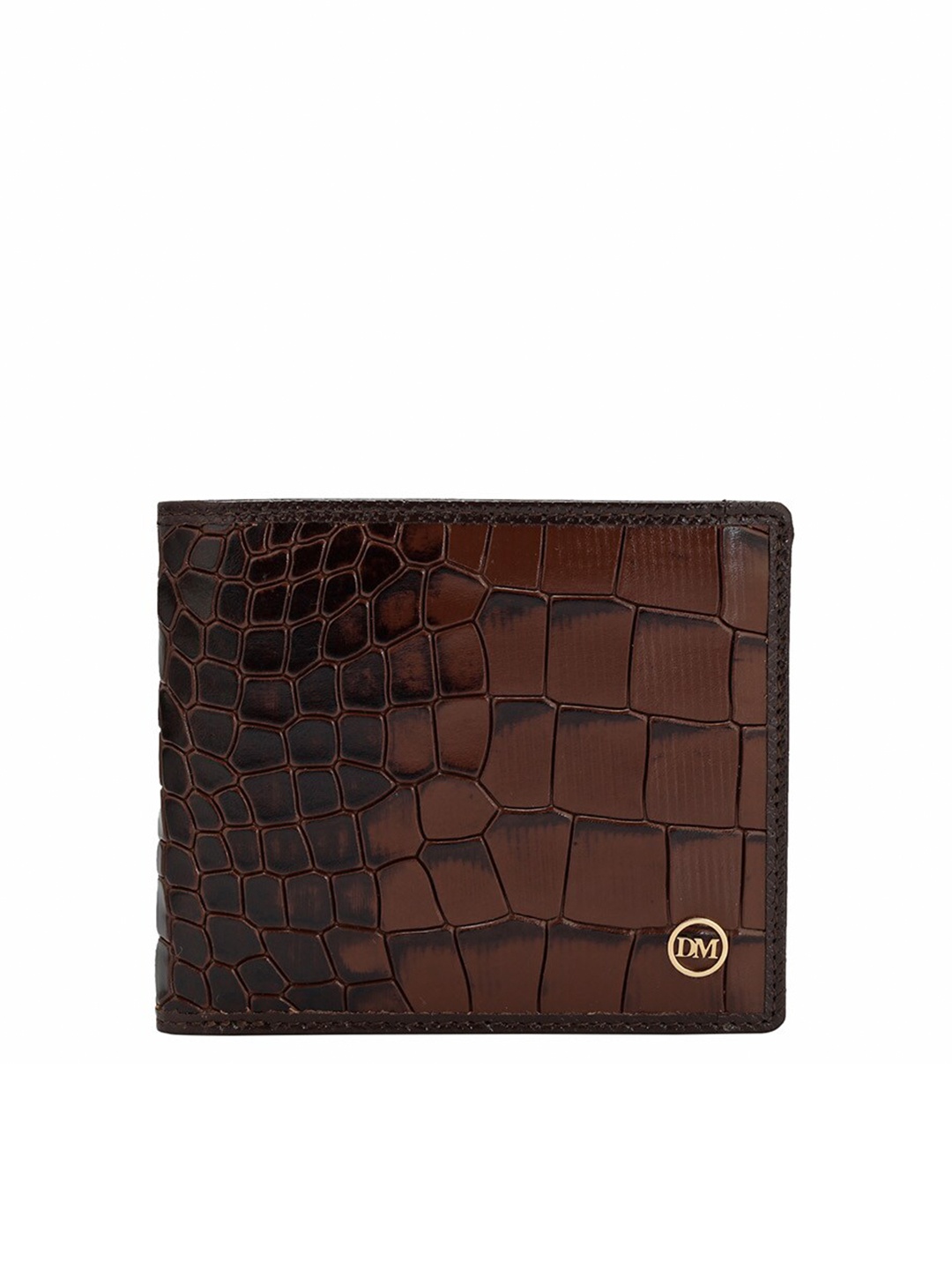 

Da Milano Men Textured Leather Two Fold Wallet, Brown
