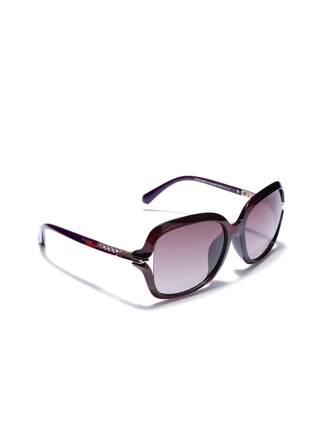 

Azzaro Women Rectangle Sunglasses with Polarised Lens, Burgundy