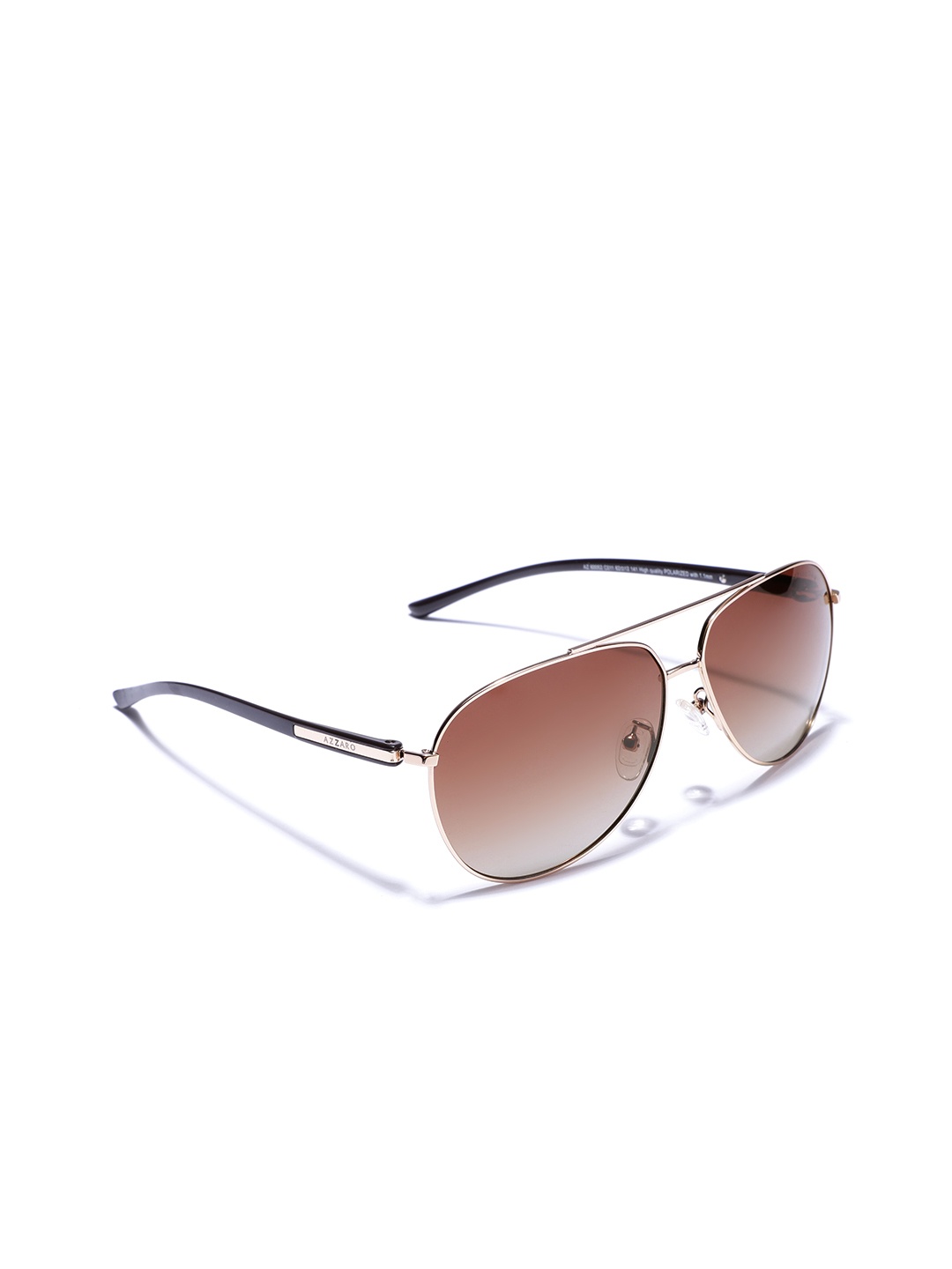 

Azzaro Men Aviator Sunglasses with Polarised Lens AZ60052 C011, Brown