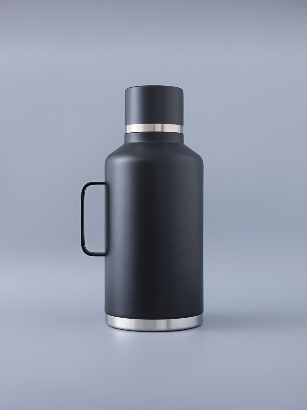Aura Black & Steel Single Stainless Steel Solid Double Wall Vacuum Water Bottle