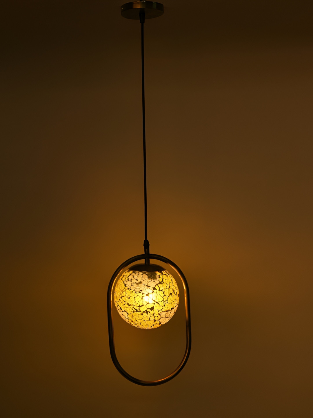 

1ST TIME Yellow Textured Glass Traditional Ceiling Lamp