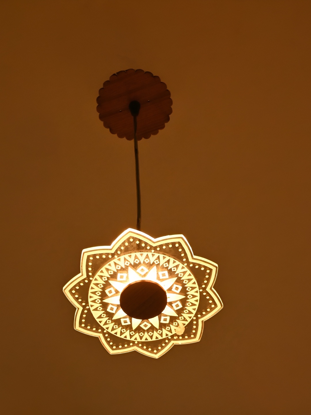 

1ST TIME White & Yellow Textured Traditional Ceiling Lamp