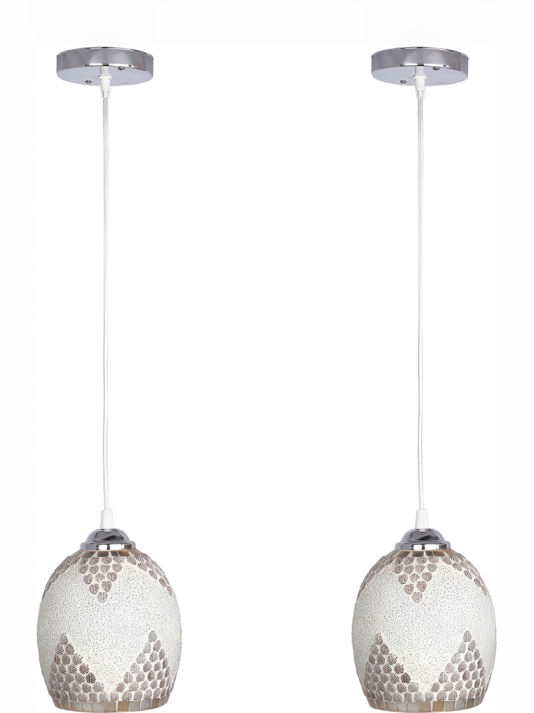 

1ST TIME White 2 Pieces Textured Glass Bell Shaped Traditional Ceiling Lamps