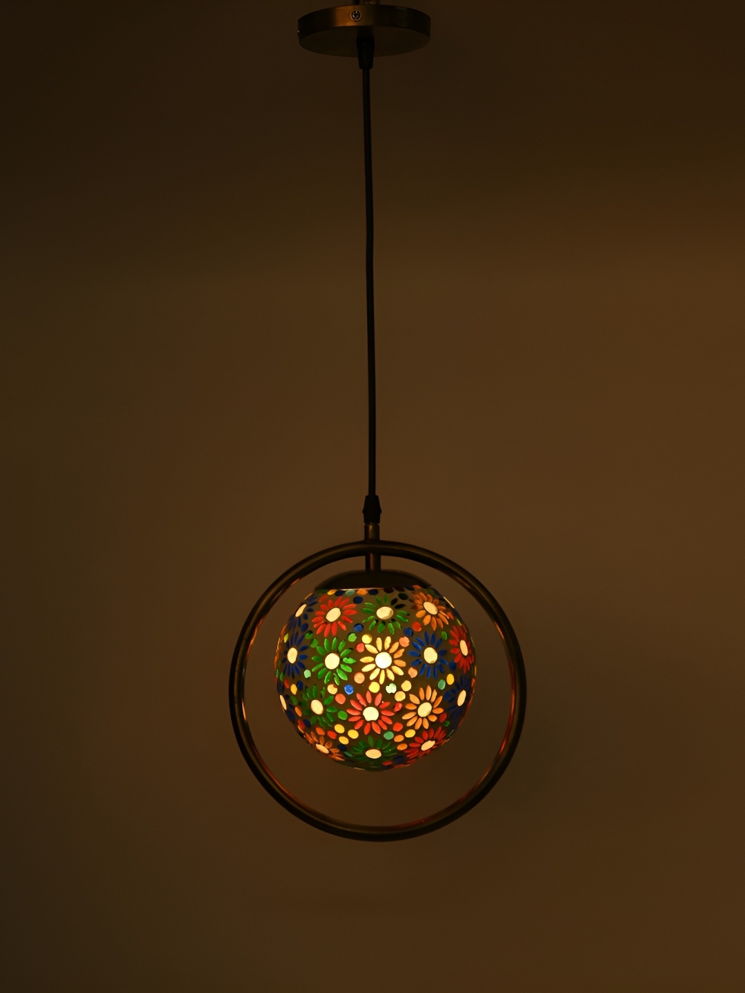 

1ST TIME Black & Yellow Printed Glass Contemporary Ceiling Lamp