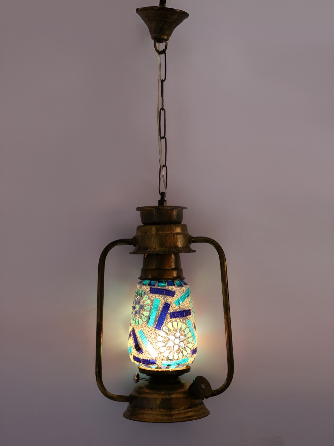 

1ST TIME White & Blue Textured Traditional Ceiling Lamp