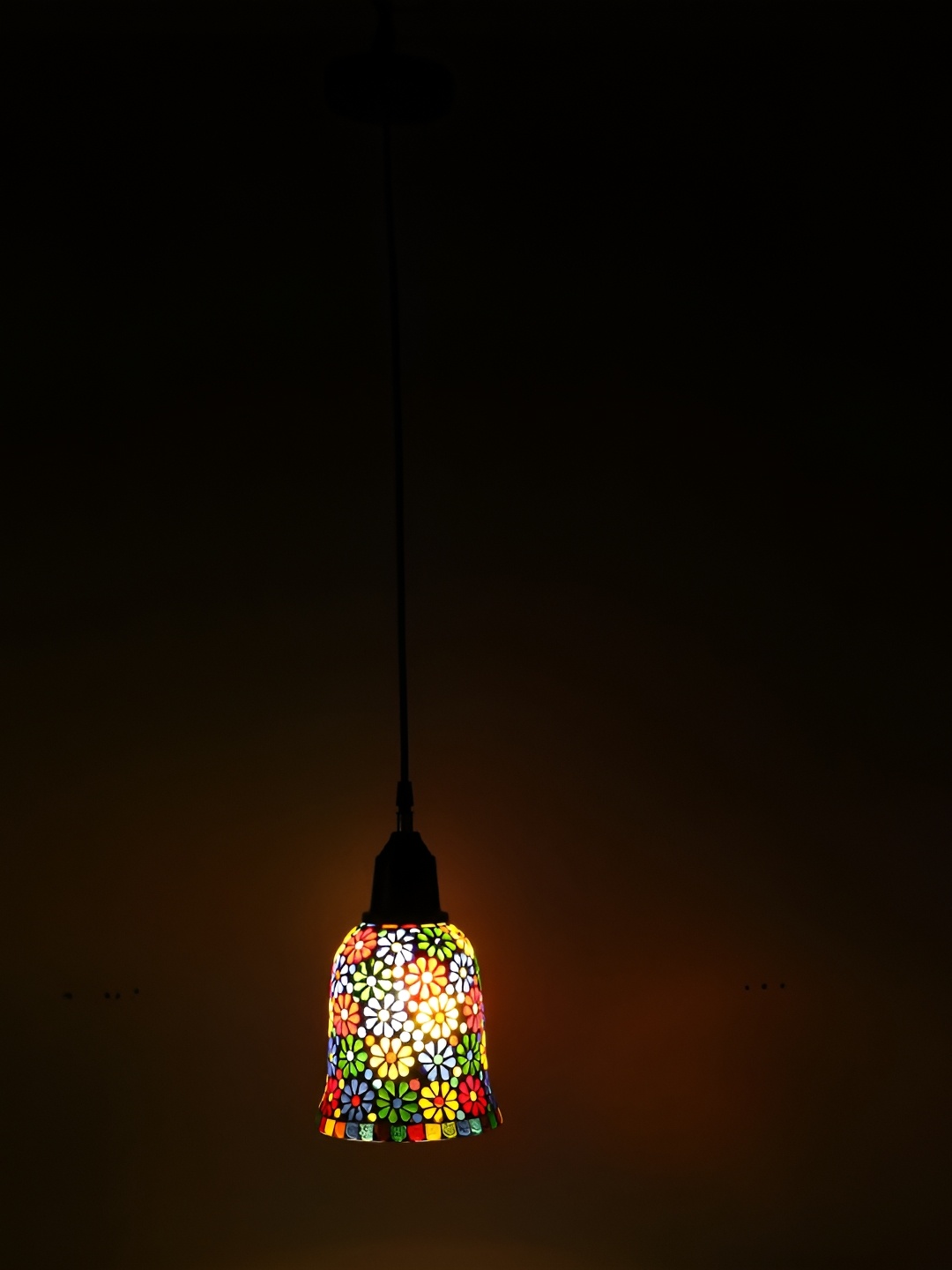 

1ST TIME Blue & Red Printed Glass Traditional Ceiling Lamp