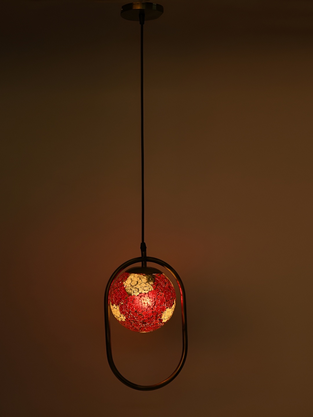 

1ST TIME Red Printed Glass Traditional Ceiling Lamp