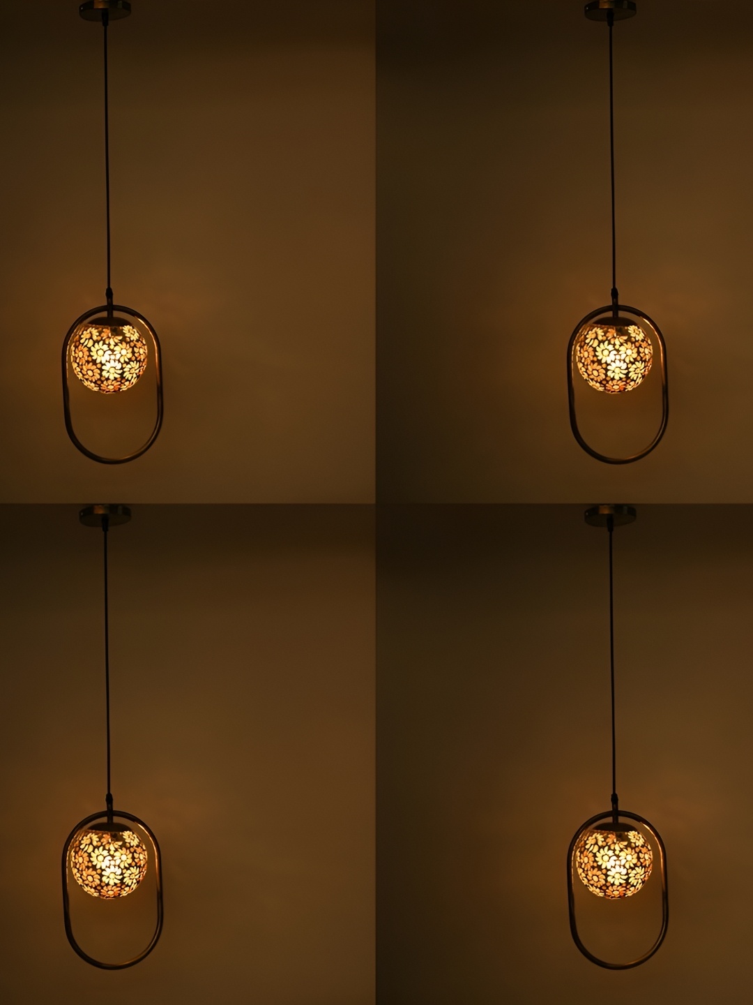 

1ST TIME Orange & White 4 Pieces Textured Glass Contemporary Ceiling Lamps