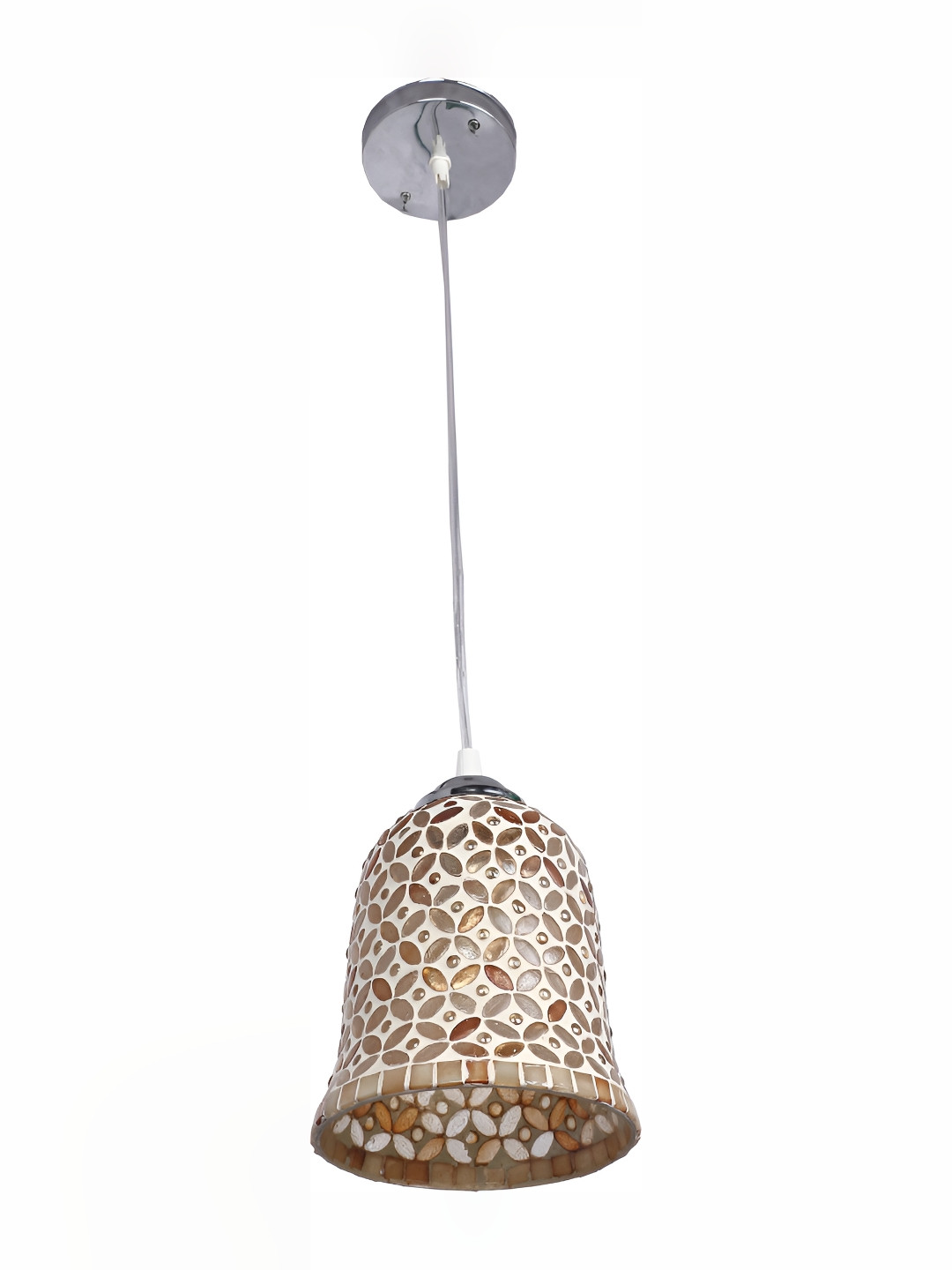 

1ST TIME Brown & White Printed Glass Contemporary Ceiling Lamp