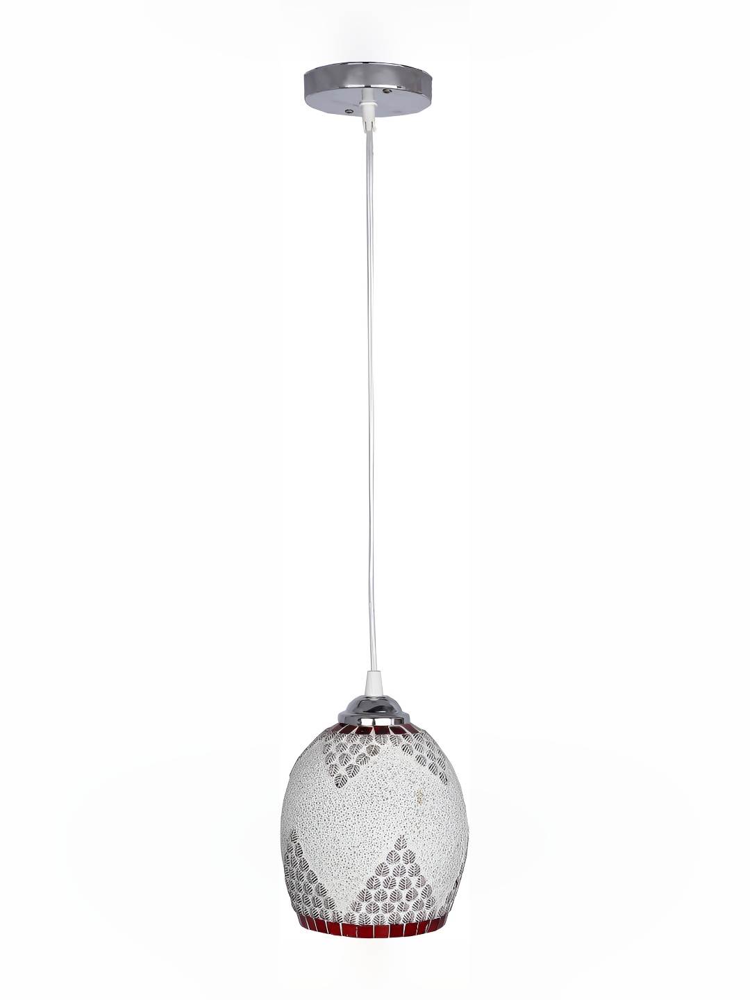 

1ST TIME White & Red Textured Glass Contemporary Ceiling Lamp