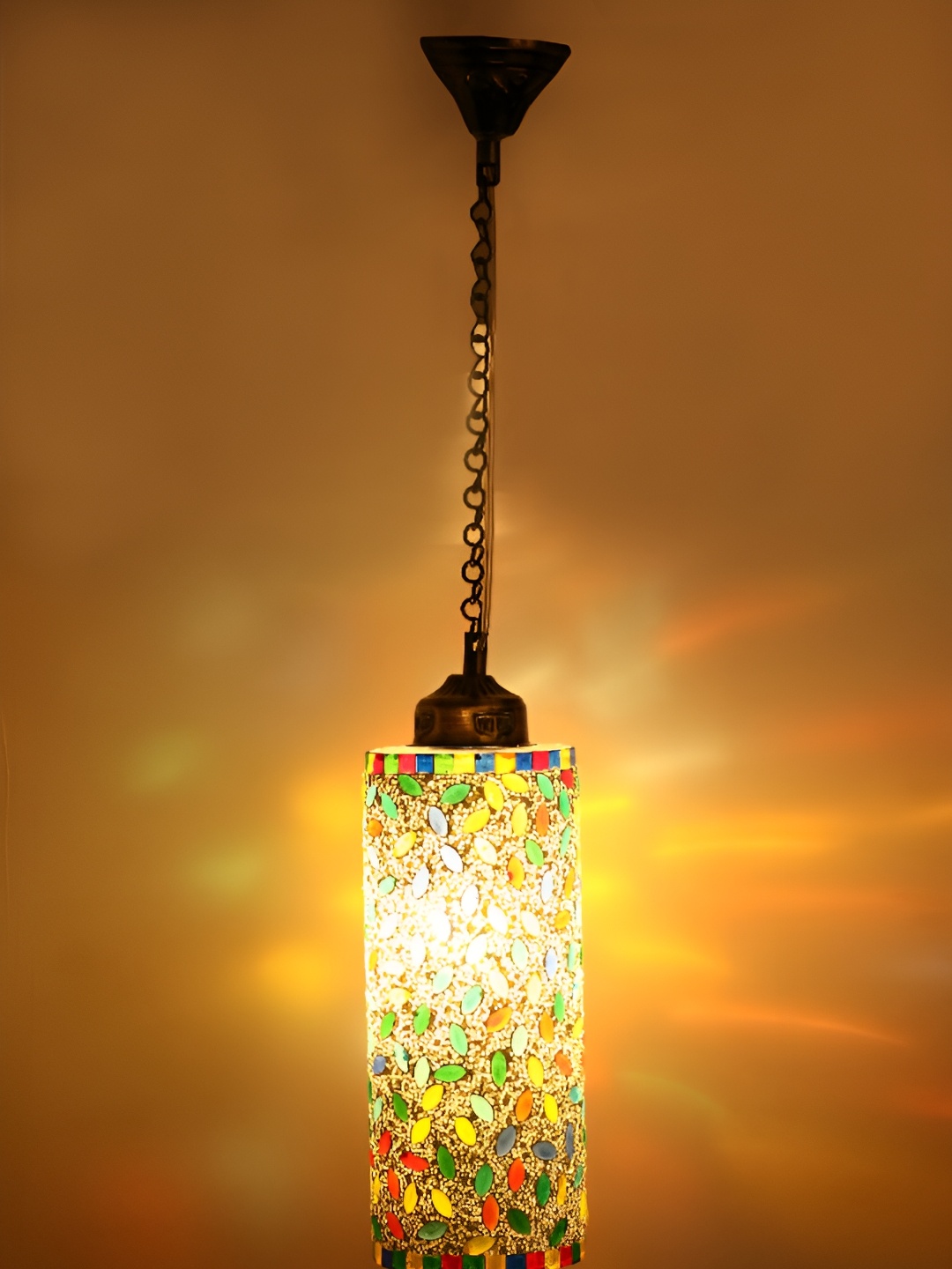 

1ST TIME White & Blue Textured Glass Contemporary Ceiling Lamp
