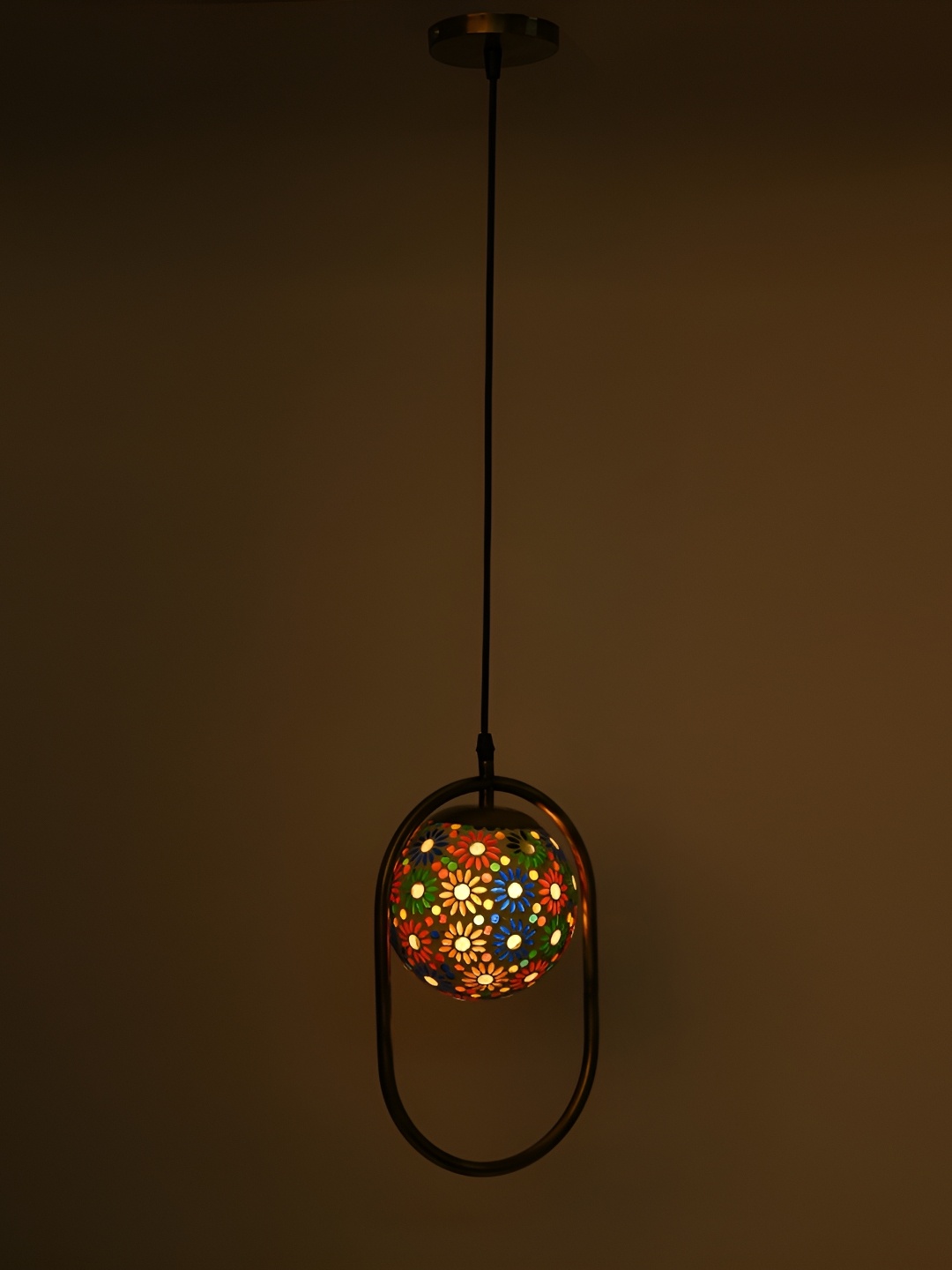 

1ST TIME Red & Green Metal Printed Contemporary Ceiling Lamp