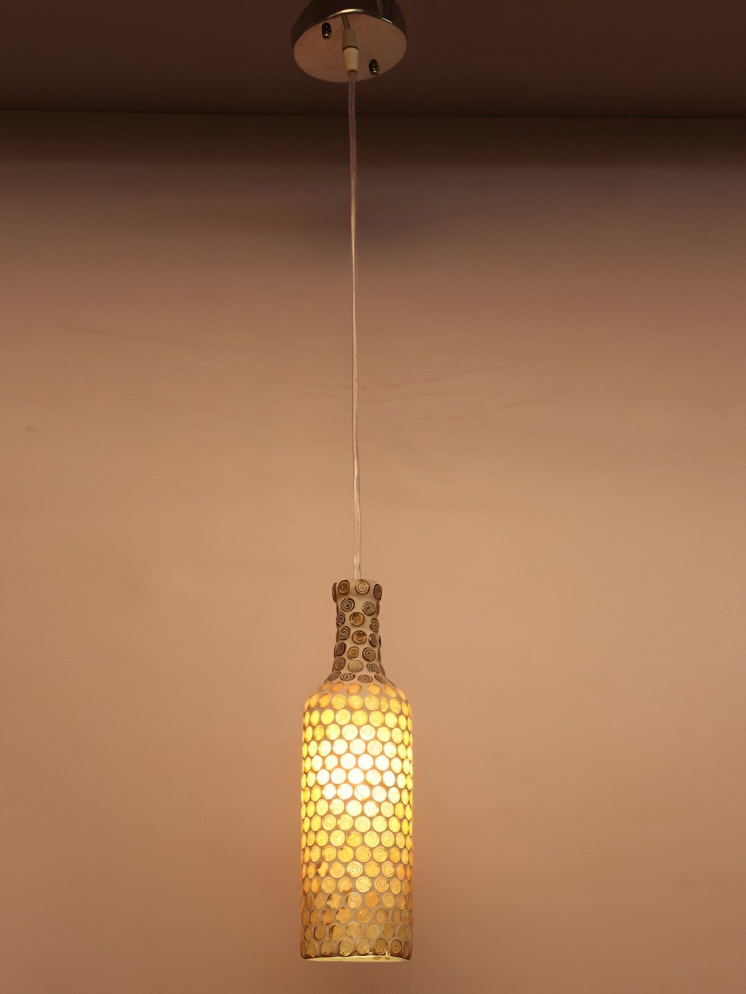 

1ST TIME Yellow & Brown Textured Glass Traditional Ceiling Lamp