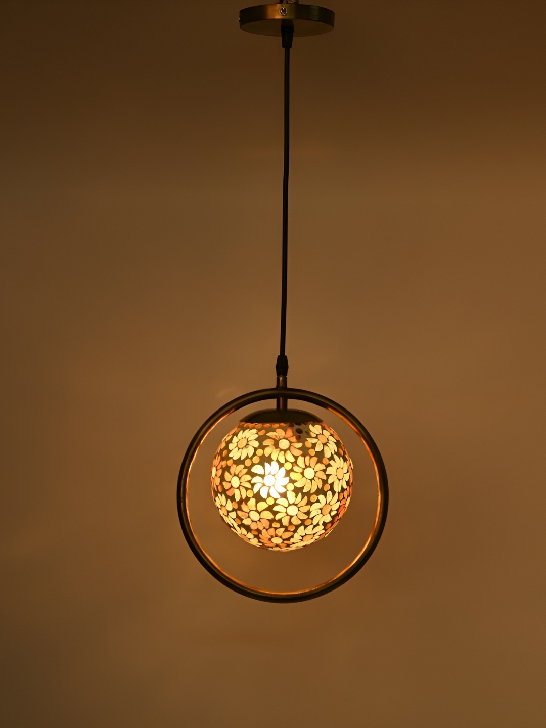 

1ST TIME Orange & Red Textured Glass Traditional Ceiling Lamp