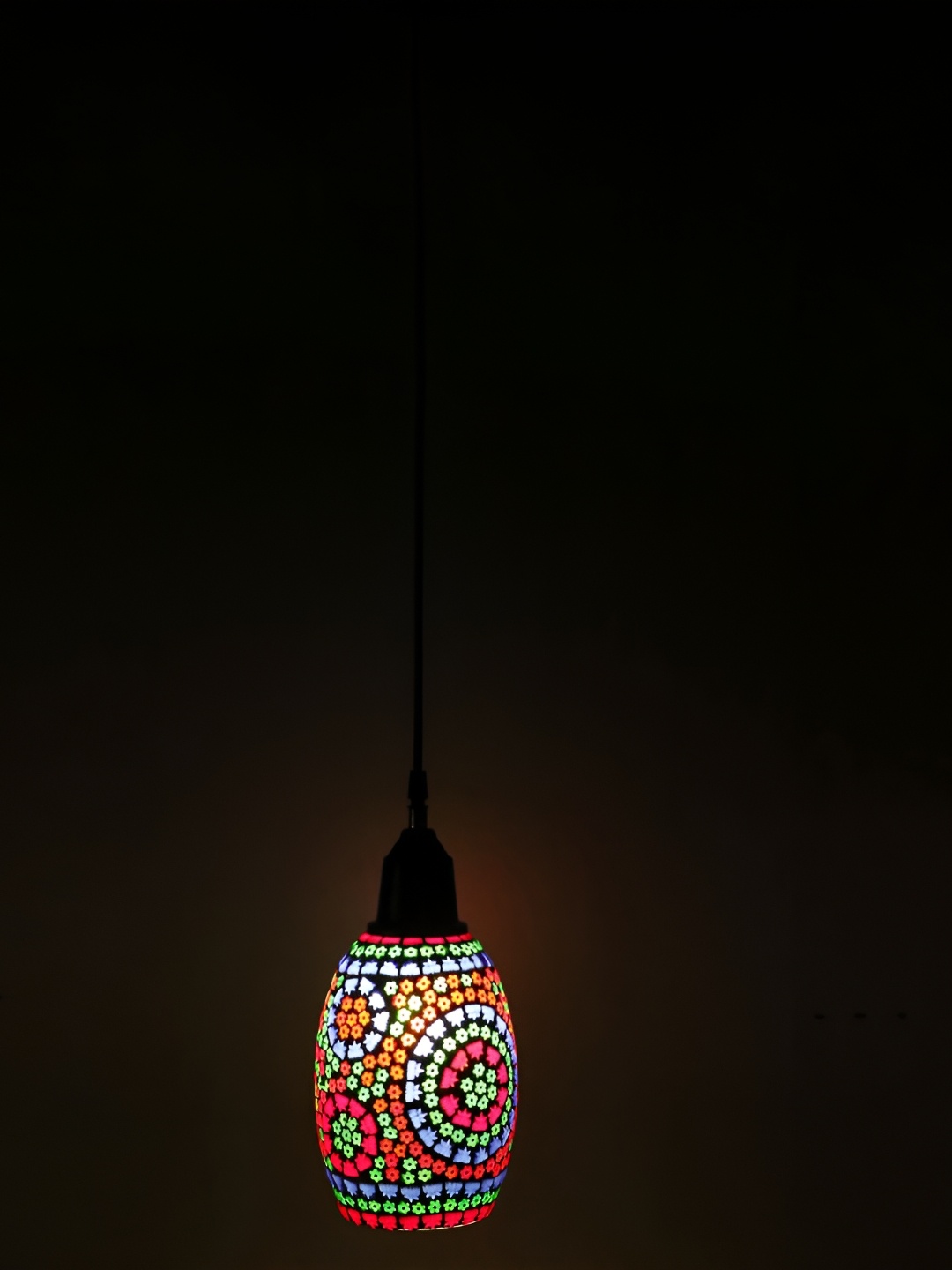 

1ST TIME Red & Green Textured Glass Traditional Ceiling Lamp
