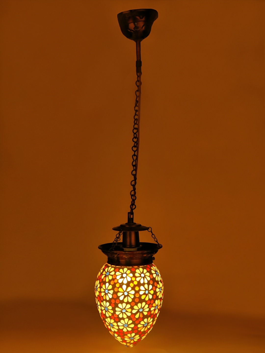 

1ST TIME White & Red Printed Glass Ceiling Lamp
