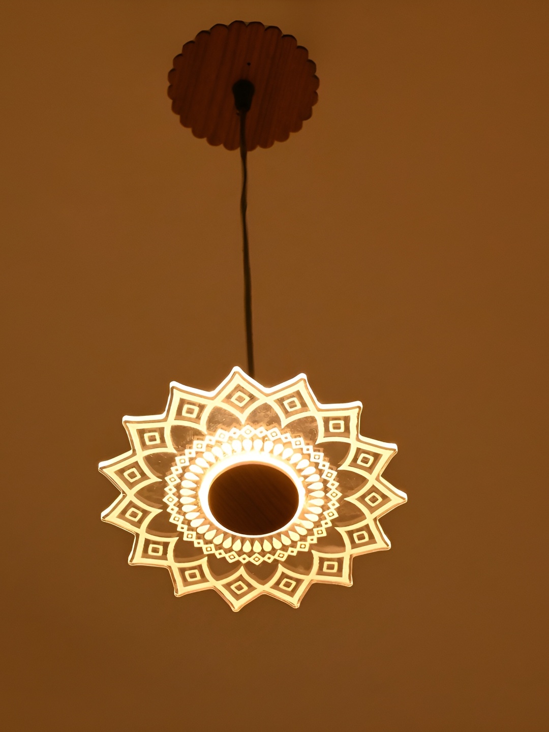 

1ST TIME White & Brown Textured Ceiling Lamp