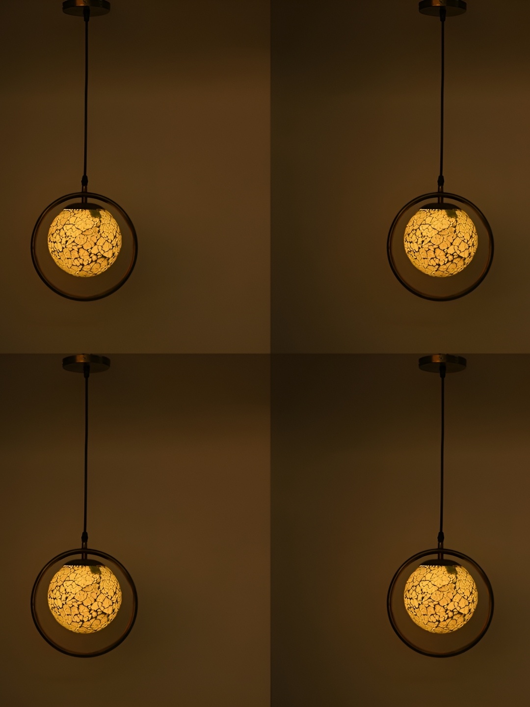

1ST TIME Beige & Black 4 Pieces Textured Glass Traditional Ceiling Lamp
