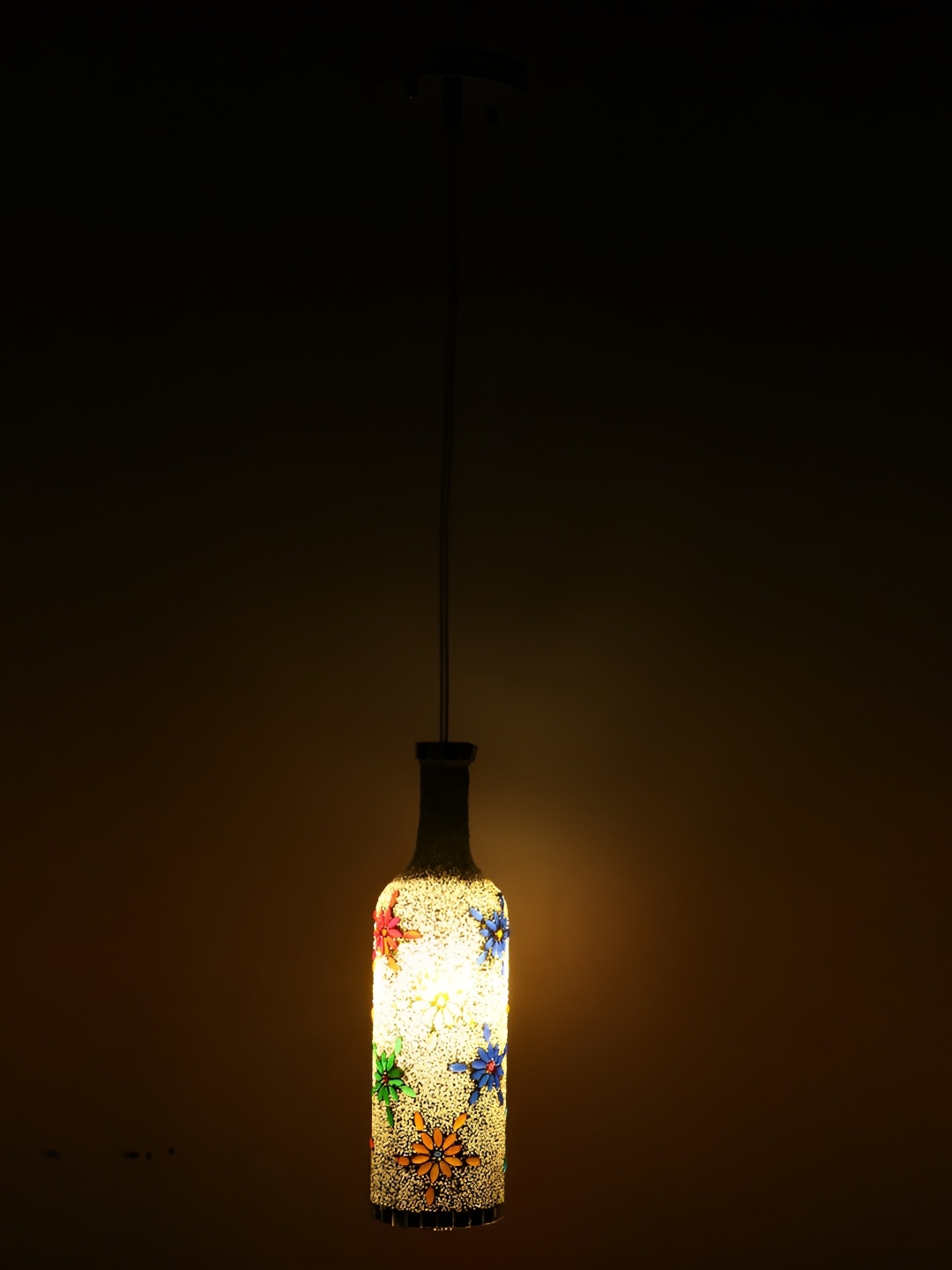 

1ST TIME White & Blue Textured Glass Cylinder Ceiling Lamp