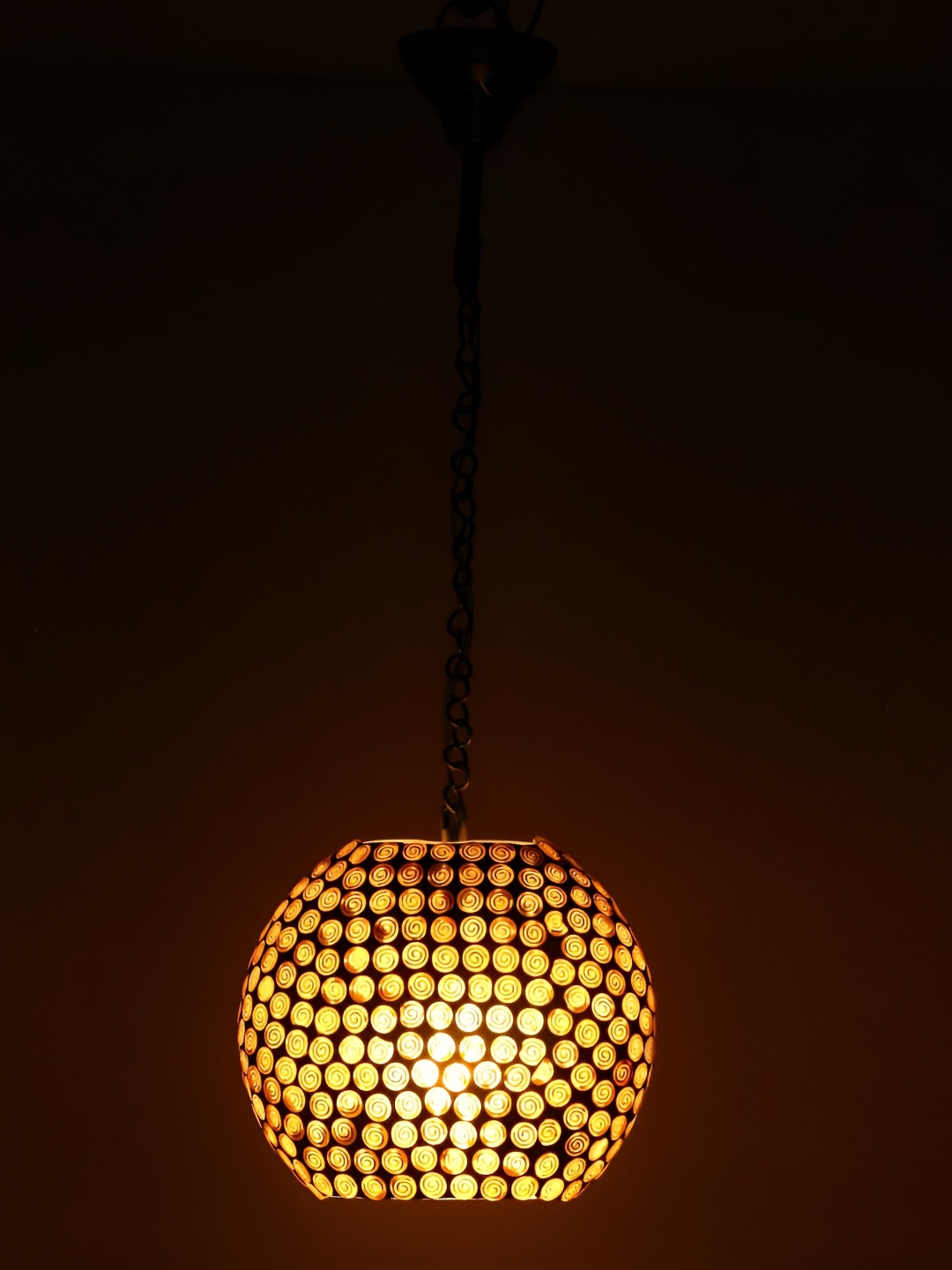 

1ST TIME Gold-Toned Printed Glass Traditional Ceiling Lamp