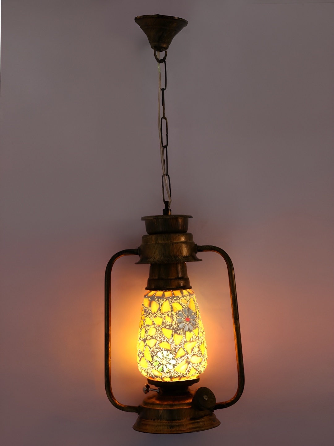 

1ST TIME White & Blue Textured Traditional Ceiling Lamp
