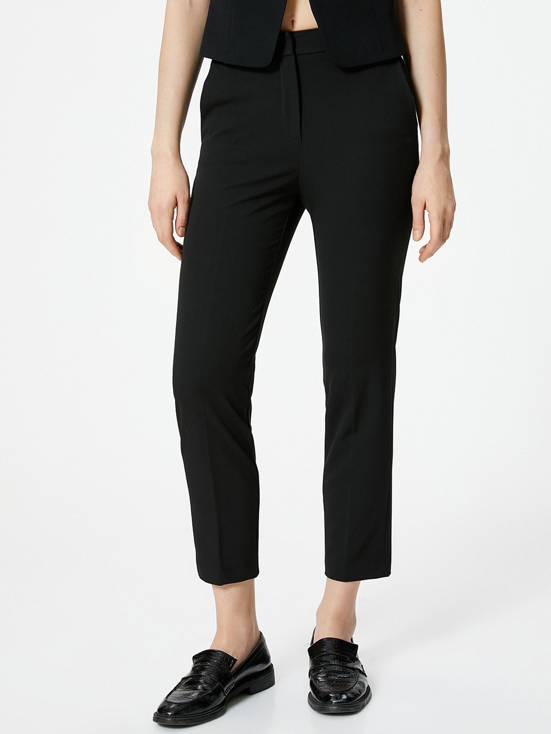 

Koton Women High-Rise Regular Trouser, Black