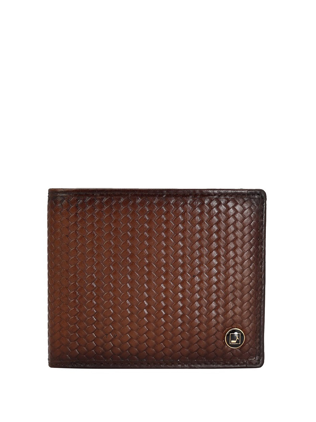

Da Milano Men Textured Leather Two Fold Wallet, Brown