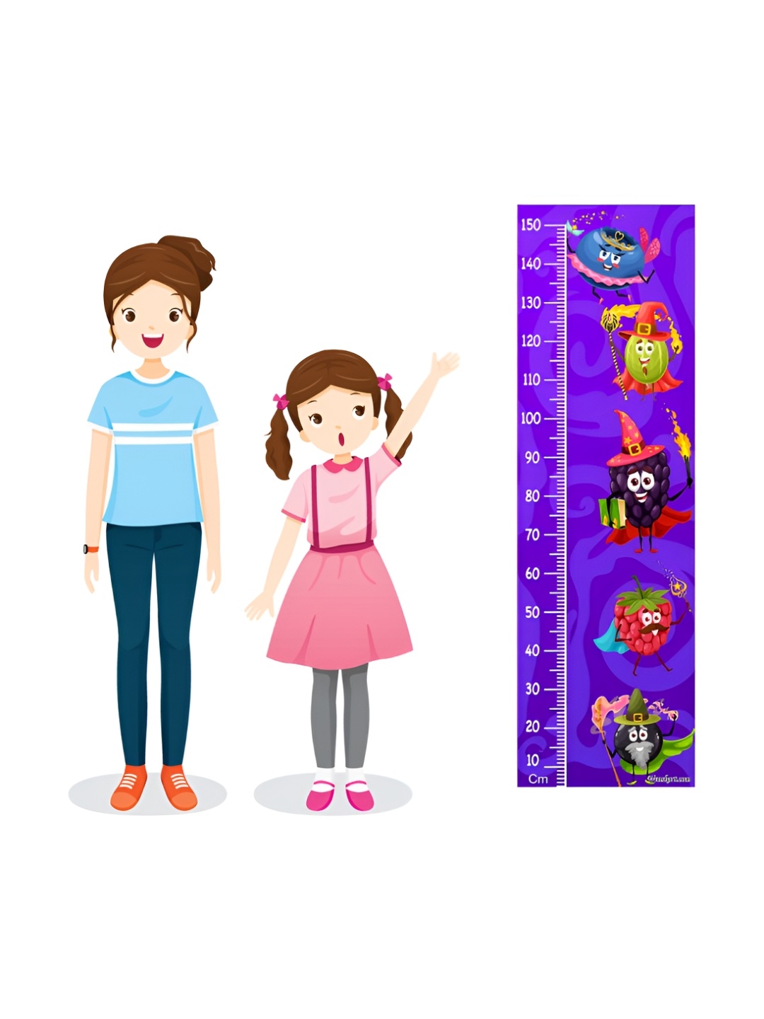 

WENS Purple & Green True Animal Masti Printed Height Chart Wall Sticker