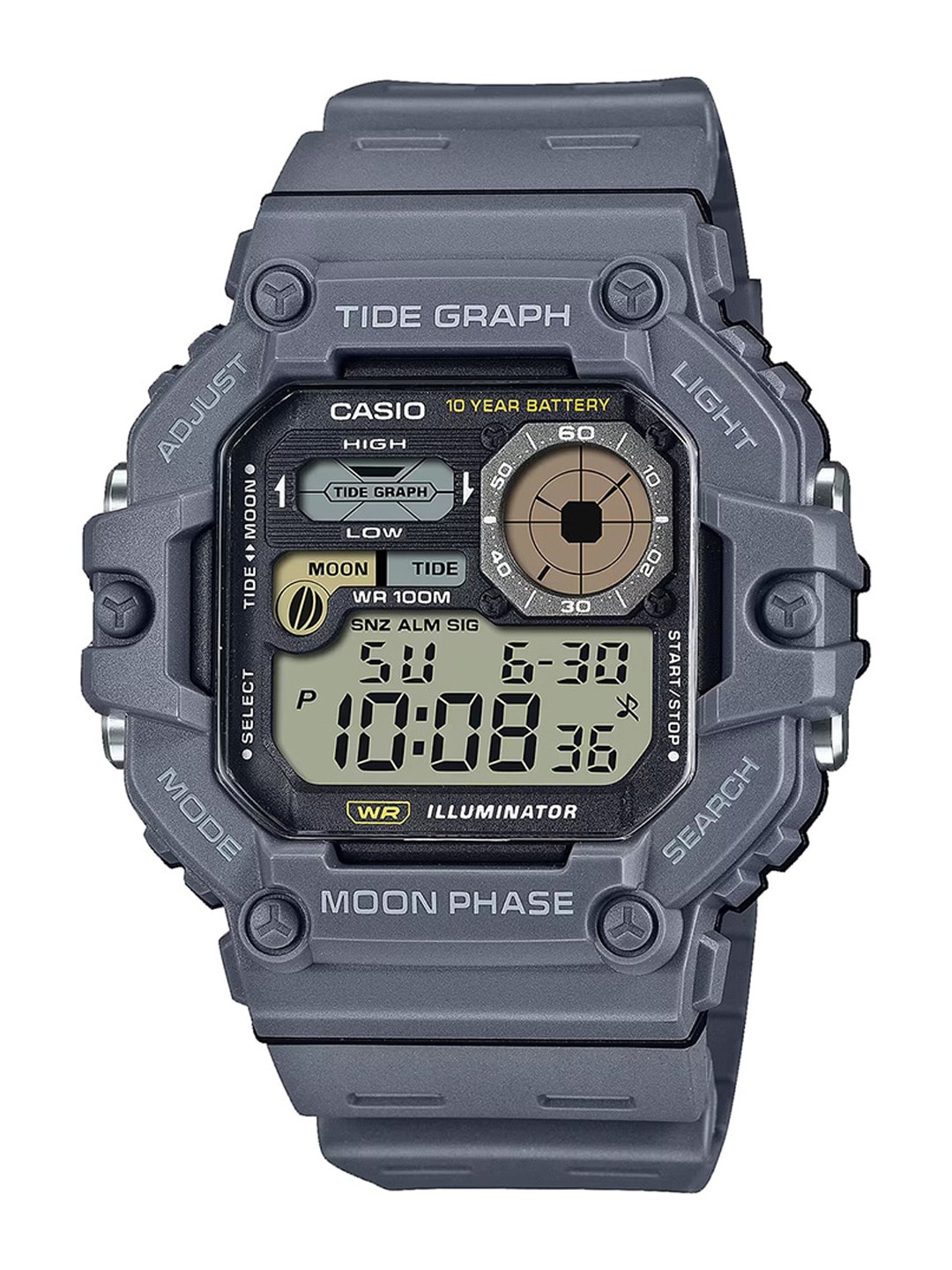 

CASIO Men Resin Dial & Rubber Straps Digital Watch A2249, Grey