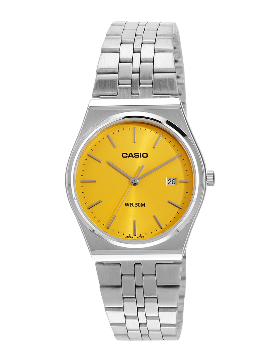 

CASIO Men Printed Dial & Stainless Steel Bracelet Style Straps Analogue Watch A2238, Silver